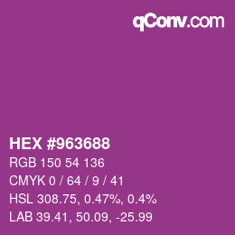 Color code: HEX #963688 | qconv.com