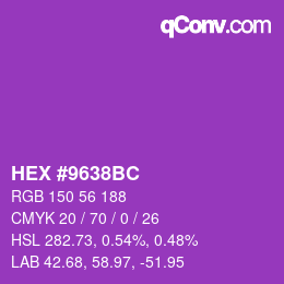 颜色代码: HEX #9638BC | qconv.com