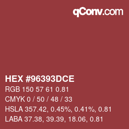 Código de color: HEX #96393DCE | qconv.com
