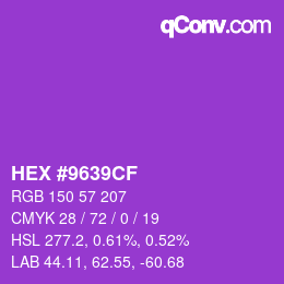 Color code: HEX #9639CF | qconv.com