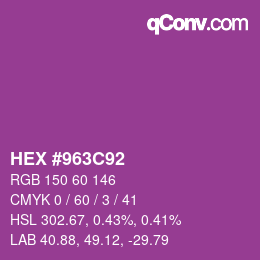 颜色代码: HEX #963C92 | qconv.com