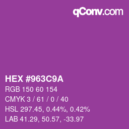 Color code: HEX #963C9A | qconv.com