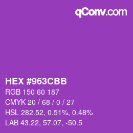 Color code: HEX #963CBB | qconv.com