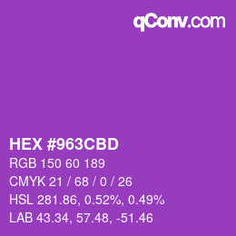 Color code: HEX #963CBD | qconv.com