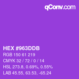 Color code: HEX #963DDB | qconv.com