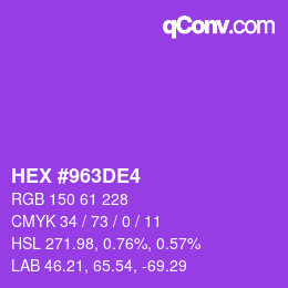 Color code: HEX #963DE4 | qconv.com