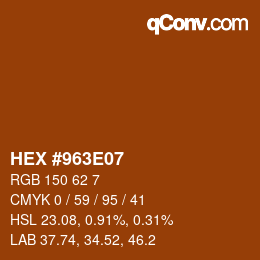 Color code: HEX #963E07 | qconv.com