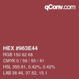 Color code: HEX #963E44 | qconv.com