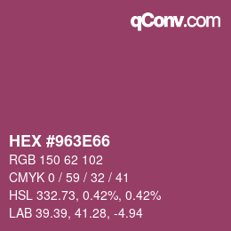 Color code: HEX #963E66 | qconv.com