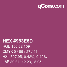 Color code: HEX #963E6D | qconv.com
