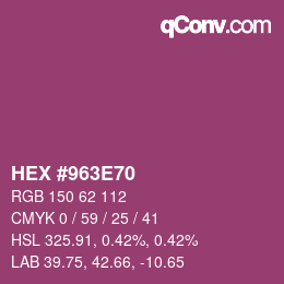 Color code: HEX #963E70 | qconv.com