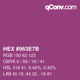 Color code: HEX #963E7B | qconv.com