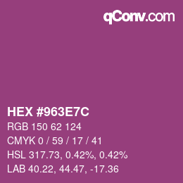 Color code: HEX #963E7C | qconv.com