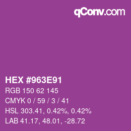 Color code: HEX #963E91 | qconv.com