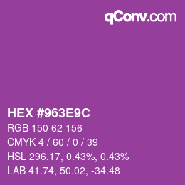 Color code: HEX #963E9C | qconv.com