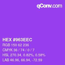 Color code: HEX #963EEC | qconv.com