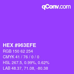 Color code: HEX #963EFE | qconv.com