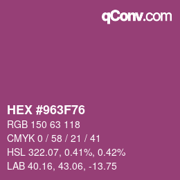 颜色代码: HEX #963F76 | qconv.com