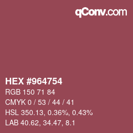 Color code: HEX #964754 | qconv.com