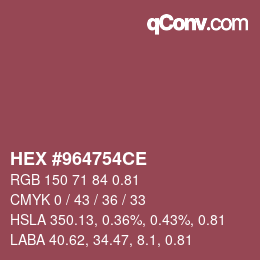Farbcode: HEX #964754CE | qconv.com
