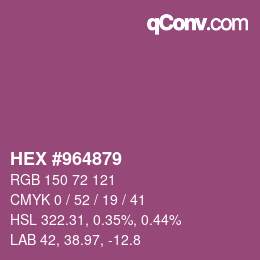 Color code: HEX #964879 | qconv.com