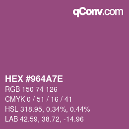 Color code: HEX #964A7E | qconv.com