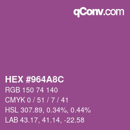 Color code: HEX #964A8C | qconv.com