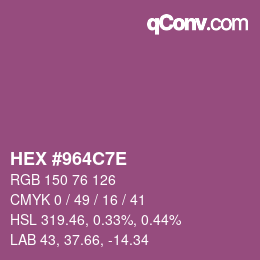 Color code: HEX #964C7E | qconv.com