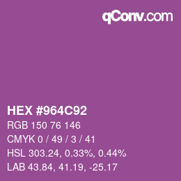 Color code: HEX #964C92 | qconv.com