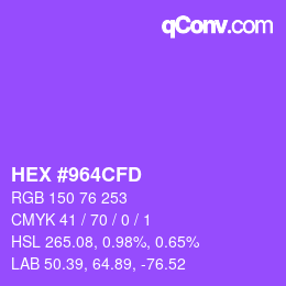 Color code: HEX #964CFD | qconv.com