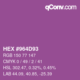 颜色代码: HEX #964D93 | qconv.com