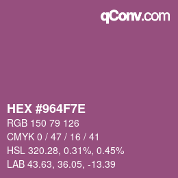 Color code: HEX #964F7E | qconv.com
