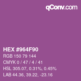 Color code: HEX #964F90 | qconv.com