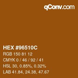Color code: HEX #96510C | qconv.com