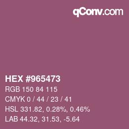 Color code: HEX #965473 | qconv.com