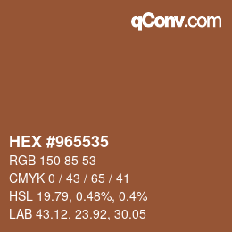 Color code: HEX #965535 | qconv.com