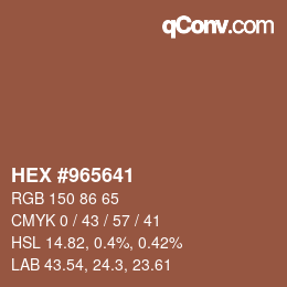 カラーコード: HEX #965641 | qconv.com