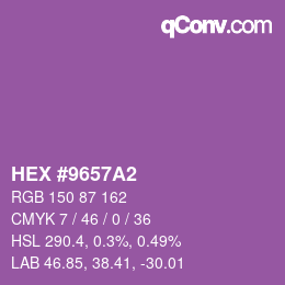 颜色代码: HEX #9657A2 | qconv.com