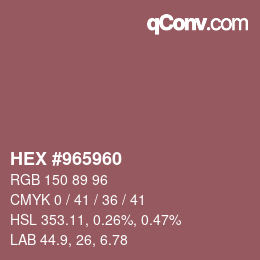 Código de color: HEX #965960 | qconv.com