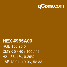 Color code: HEX #965A00 | qconv.com