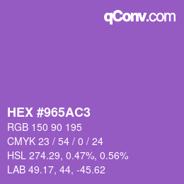 カラーコード: HEX #965AC3 | qconv.com