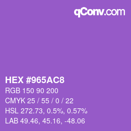 Color code: HEX #965AC8 | qconv.com
