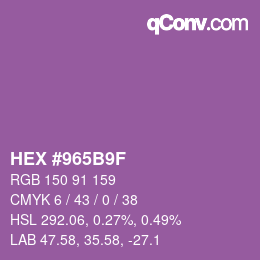 Color code: HEX #965B9F | qconv.com