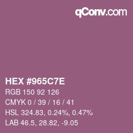 Color code: HEX #965C7E | qconv.com