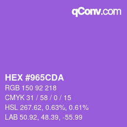 Color code: HEX #965CDA | qconv.com