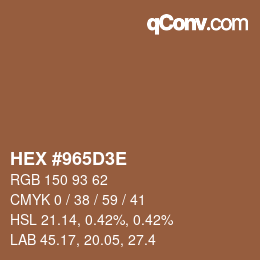 Color code: HEX #965D3E | qconv.com