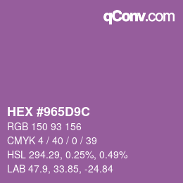 Color code: HEX #965D9C | qconv.com