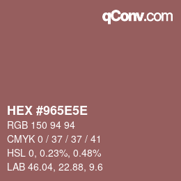 Farbcode: HEX #965E5E | qconv.com
