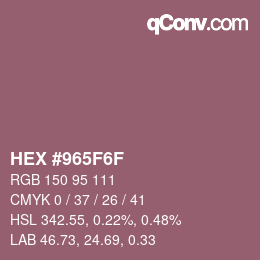 Color code: HEX #965F6F | qconv.com