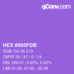 Color code: HEX #965FDB | qconv.com